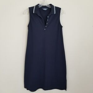 Lands' End Sleeveless Polo Dress Size XS 2-4 Navy
